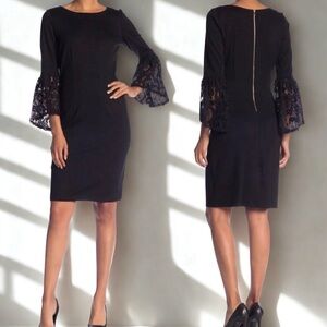 Nanette Lepore Black Lace Sleeve Mini Dress
